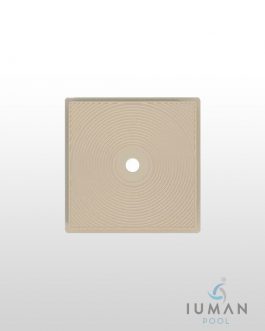 Tapa Skimmer 15 L. circular marco cuadrado beige | IUMAN Pool