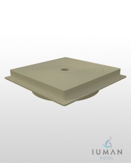 Tapa Skimmer 17'5 L. circular marco cuadrado beige | IUMAN Pool